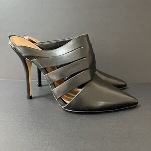 Aldo Leather Heeled Mule Women's Size 10 Black Designer Luxury Busines NWOT